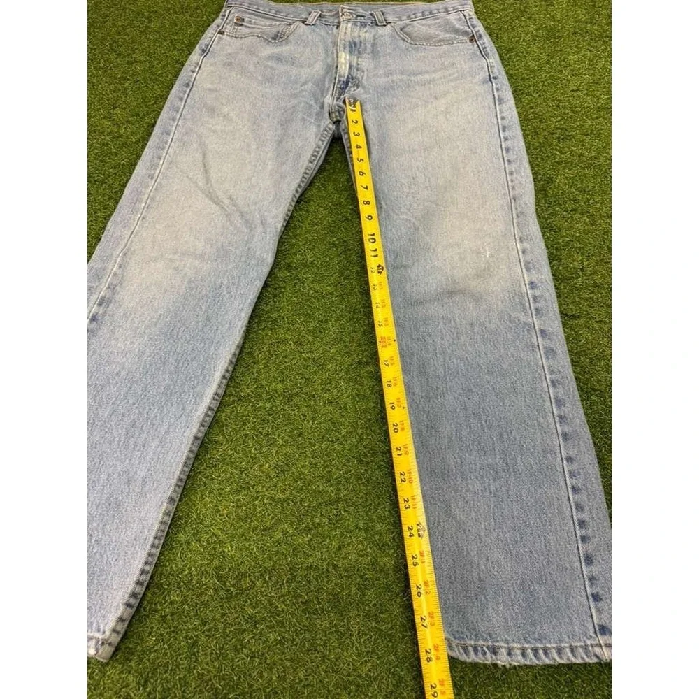 Levi's 505 Regular Fit Jeans Mens 34x30 Blue Denim Cotton Stretch Straight Leg‎